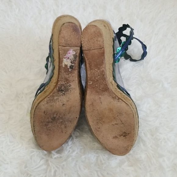 Lanvin Blue Metallic Espadrilles Sz 10.5 - Picture 7 of 15